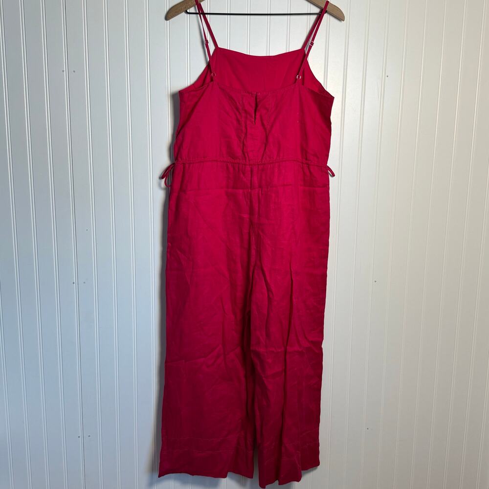 Magaschoni 100% Linen Hot Pink Jumpsuit Women’s Size Medium - Picture 6 of 10